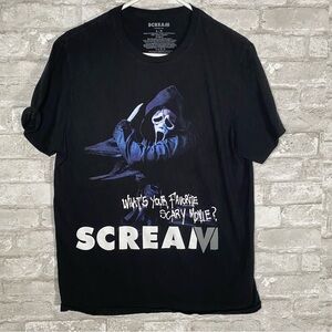 scream what your favorite scary movie ghost face t shirt men’s size large unisex